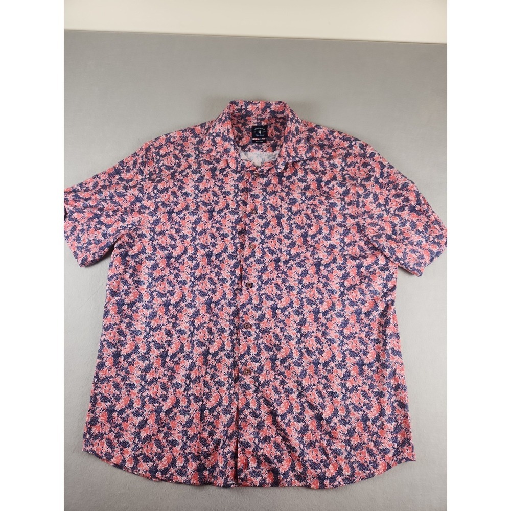 johnnie-O  Top Shelf Floral Button Up Shirt  Blue/pink Size X-l